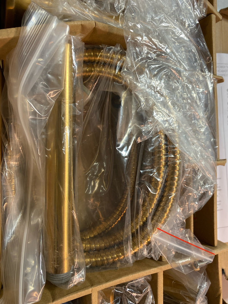 Signature Hardware SHBW4RTGBG Berwyn Deck Mounted Tub Filler with Built-In Diverter - Includes Hand Shower - Brushed Gold