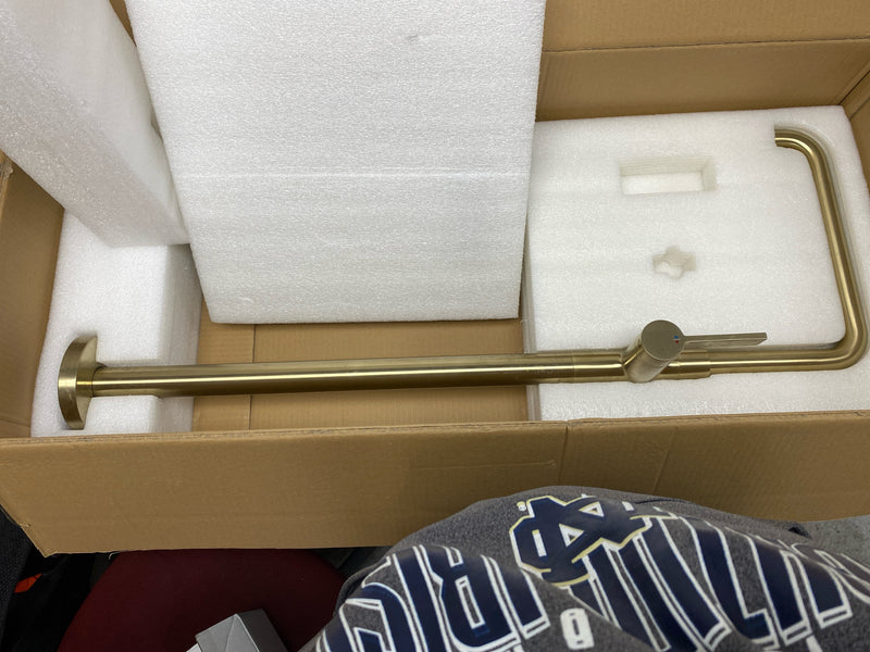 Kallista P24418-00-BAF One Floor Mounted Tub Filler with Built-In Diverter - Brushed French Gold