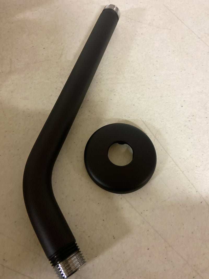 Hansgrohe 04186673 Standard 9" Shower Arm with Escutcheon Plate and 1/2" Male Inlet - Matte Black
