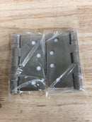 Emtek 94014US15 4" x 4" Steel Heavy Duty Ball Bearing Square Corner Hinges - Pair - Satin Nickel