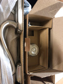 Schlage FE285 G CAM 619 GEO CAM Camelot Satin Nickel Door Handleset Grip with Georgian Door Knob and Camelot Trim