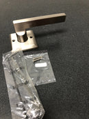 Baldwin HDSQURTSR150 Square Non-Turning One-Sided Surface Mount Dummy Door Lever with Square Rosette from the Reserve Collection - Satin Nickel