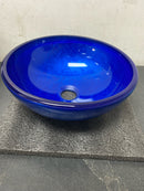 Miseno MVS-TIG-S132-12-NODRAIN Verdazzurro 12" Circular Glass Vessel Bathroom Sink - Blue
