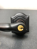 Baldwin 5237112LENT 5237 Left Handed Single Cylinder Keyed Entry Door Lever Set with R027 Rose from the Estate Collection - Venetian Bronze
