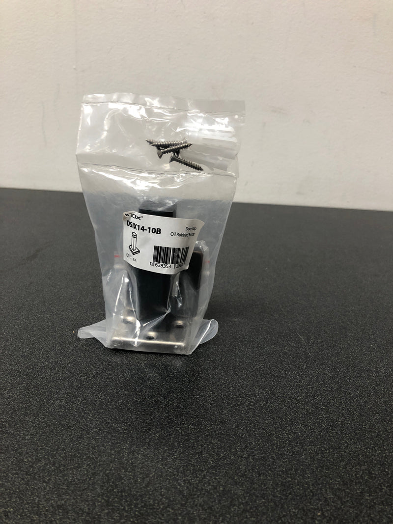 INOX DSIX14-10B DSIX 3-1/8" Modern Baseboard Wall Mounted Rigid Post Door Stop Door Bumper - Oil Rubbed Bronze