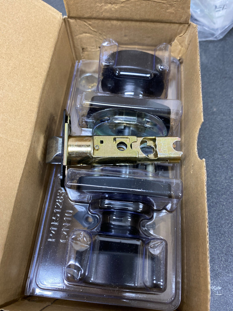 Kwikset 740AYKMDT-514S Arroyo Single Cylinder Keyed Entry Door Knob Set with Square Rose and SmartKey Technology - Matte Black