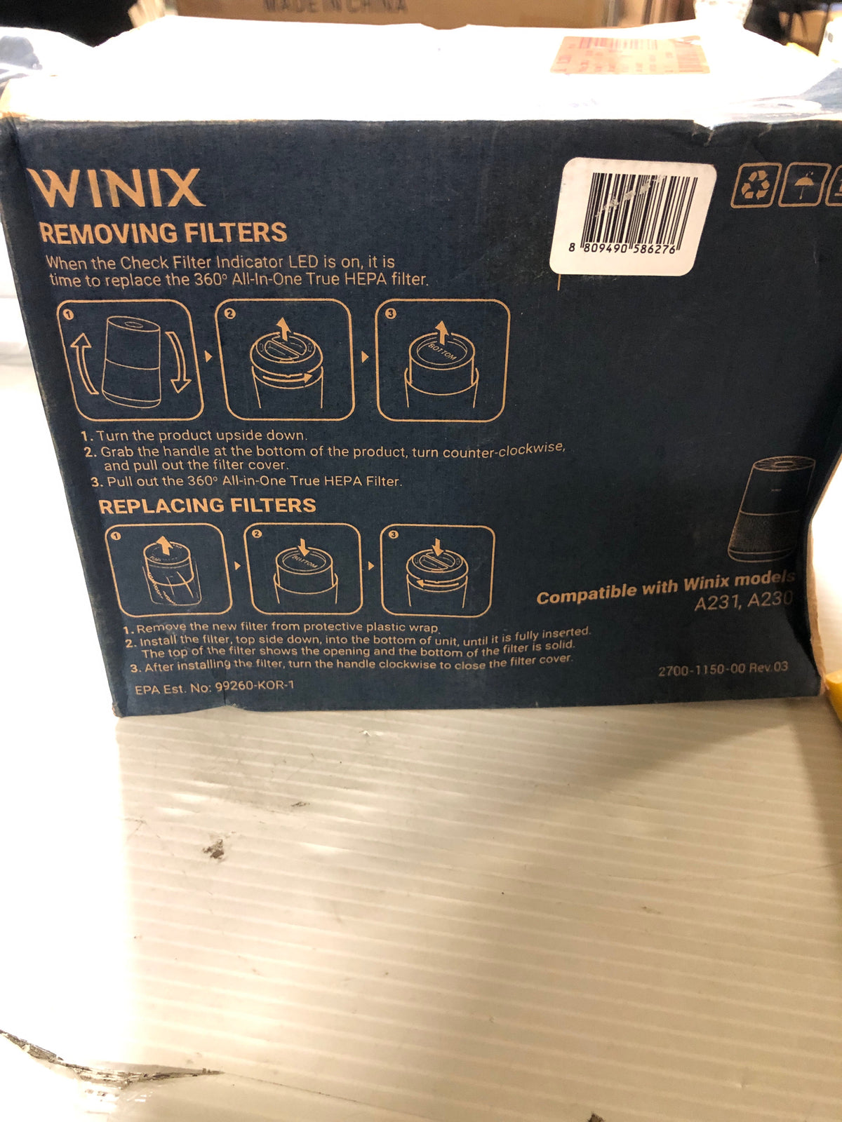 Winix 1712-0110-02 Replacement Filter O for A230 Air Purifier