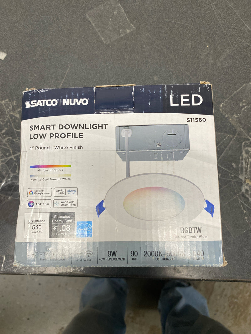 Satco Lighting S11560 Starfish 4" Integrated LED Shower Smart Recessed Trim and Housing - Airtight - White