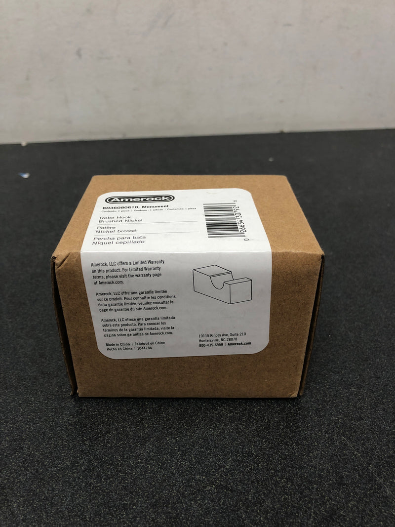 Amerock BH36080G10 Monument Single Hook Robe Hook - Brushed Nickel