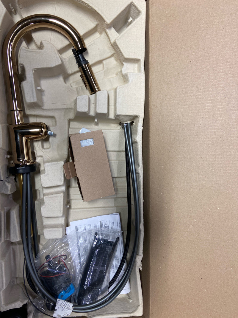 Brizo 64975LF-PGLHP Odin 1.8 GPM Single Hole Pull Down Prep/Bar Faucet with On/Off Touch Activation and Arc Spout - Less Handle - Polished Gold