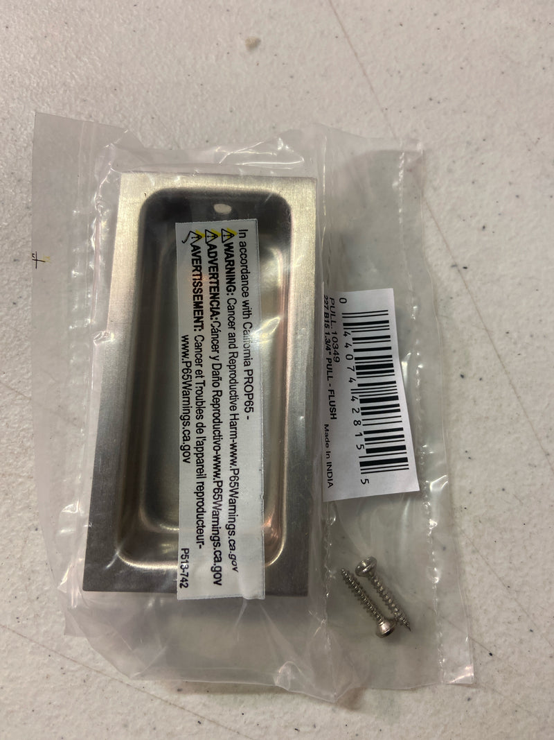 Ives 227B15 Wrought Brass Rectangle Flush Pull 3 5/8" x 1 3/4" x 9/16" - Satin Nickel