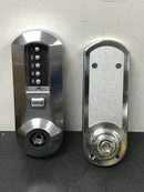 Kaba Ilco 5021XSWL26D Simplex 5000 Mechanical Pushbutton Combination Cylinder Lock with Entry Key Override - Satin Chrome