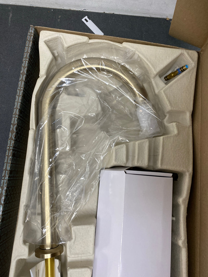 Brizo 62506LF-GLLHP-L Kintsu 1.8 GPM Widespread Pull Down Kitchen Faucet with Arc Spout - Less Handles - Lumicoat Luxe Gold