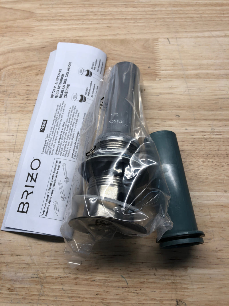 Brizo RP72412BNX 1-5/8" Grid Drain Assembly with Overflow - Brilliance Black Onyx