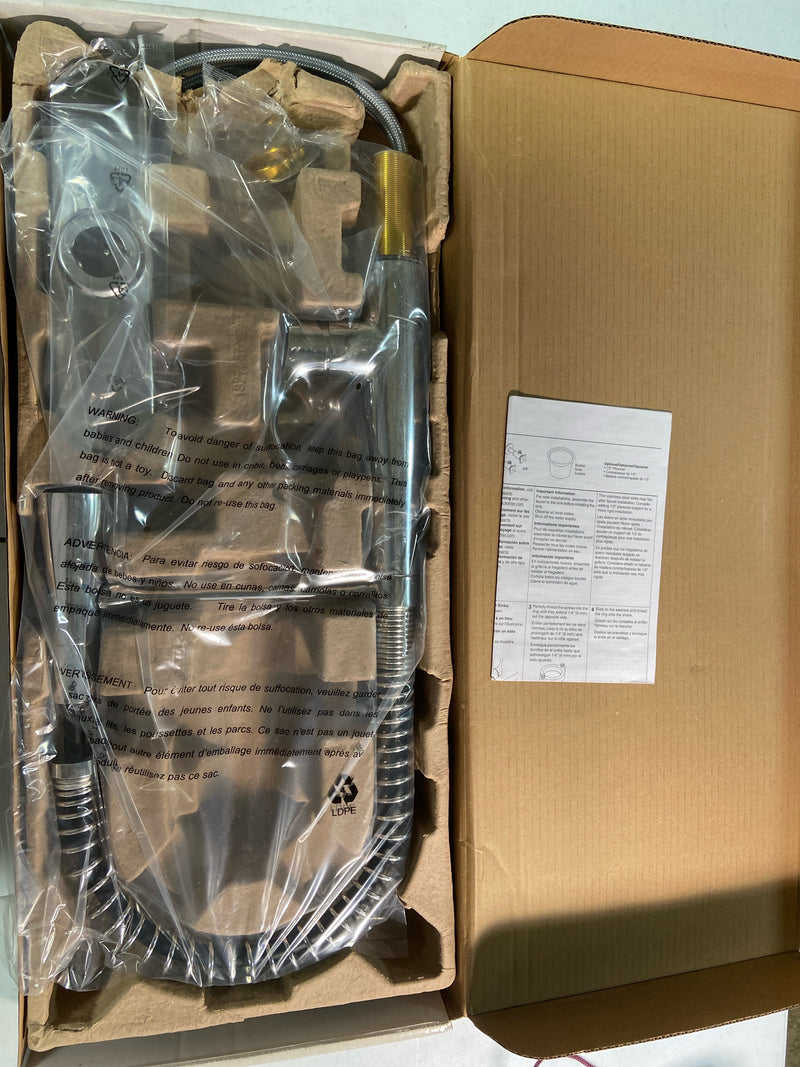 Kohler K-22033-CP Simplice 1.5 GPM Single Hole Pre-Rinse Pull Down Kitchen Faucet - Includes Escutcheon - Polished Chrome