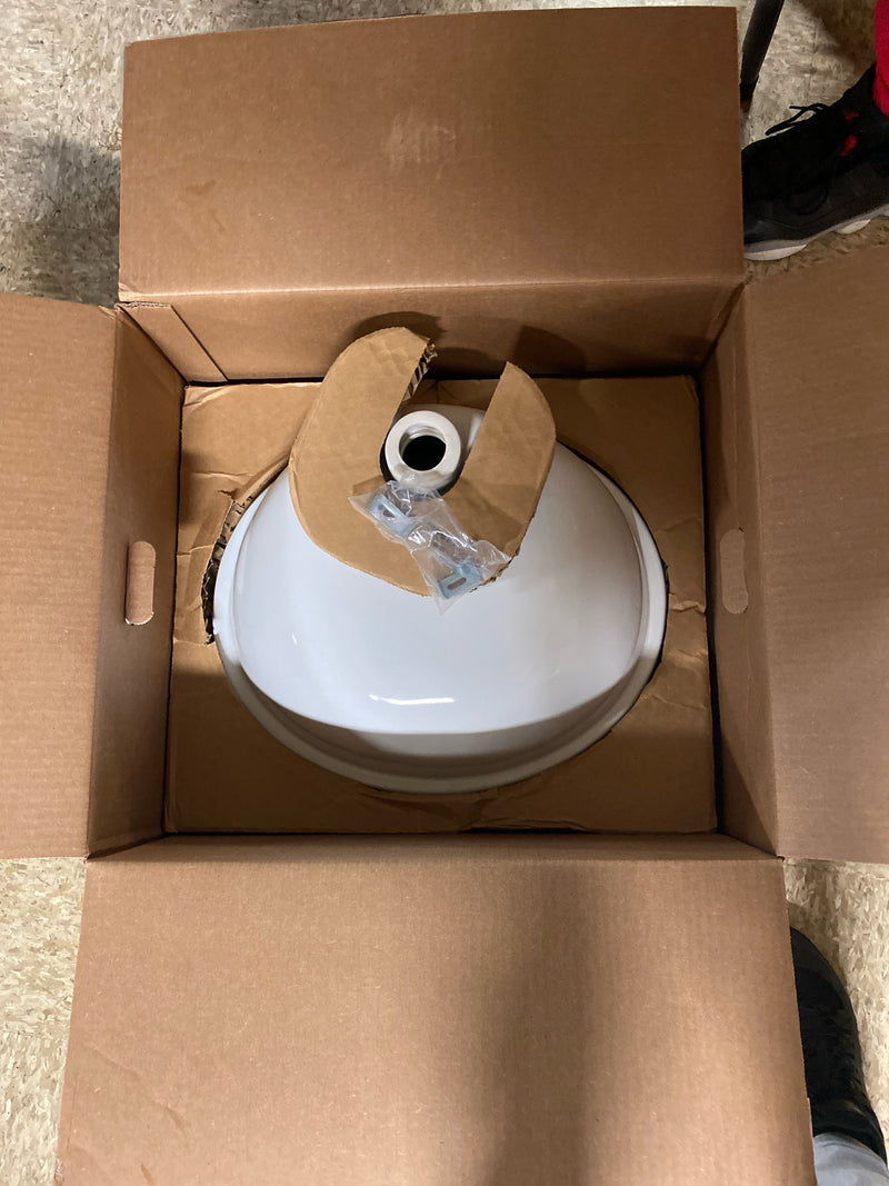 Kohler K-2210-G-0 Caxton 19-1/4 in. Oval Vitreous China Undermount Bathroom Sink in White with Glazed Underside