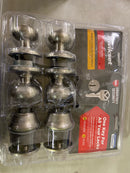 Kwikset T242CV15SMTCPCO Cove Satin Nickel Keyed Entry Door Knob and Single Cylinder Deadbolt Project Pack featuring SmartKey and Microban