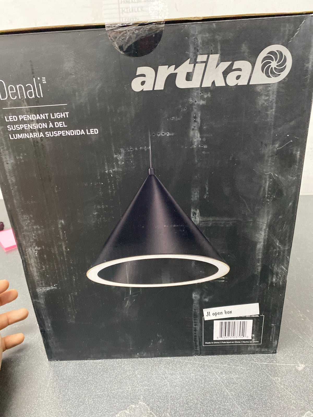 Artika PDT-DEC-HD2BL Denali 27-Watt 1 Light Matte Black Modern 3 CCT Integrated LED Pendant Light Fixture for Kitchen Island