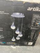 Artika PDT-5GL-RN Glitzer 30-Watt 5 Light Chrome Modern Integrated LED Pendant Light Fixture for Dining Room or Kitchen