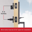 Kwikset Vancouver Matte Black Single Cylinder Low Profile Handleset with Halifax Lever Featuring SmartKey Security