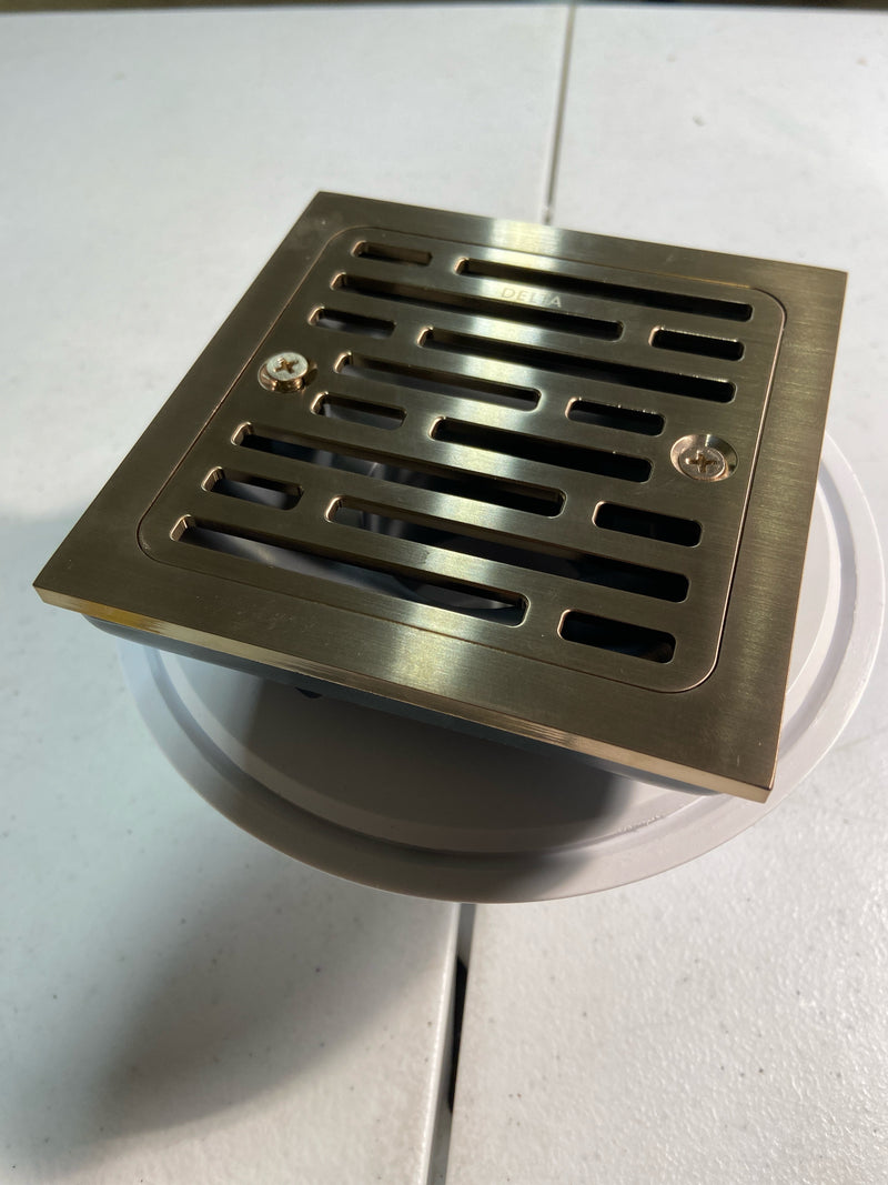 Delta DT062412-CZ 4" Tile-In Square Shower Drain - Champagne Bronze