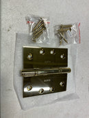 Baldwin 1041003I 4" x 4" Solid Brass Square Corner Ball Bearing Mortise Hinge - Single Hinge - Polished Brass