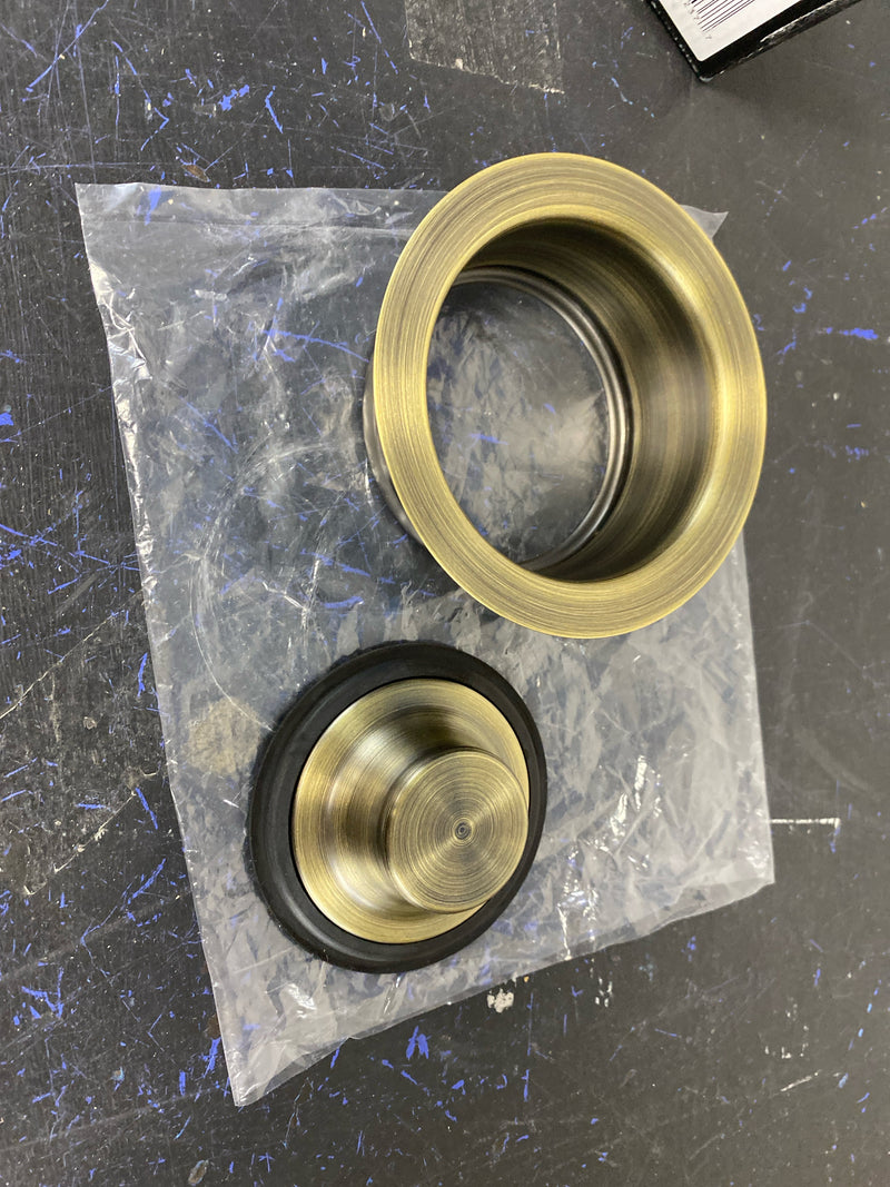 Signature Hardware 482753 3-1/2" Brass Kitchen Garbage Disposal Flange and Stopper - Aged Brass