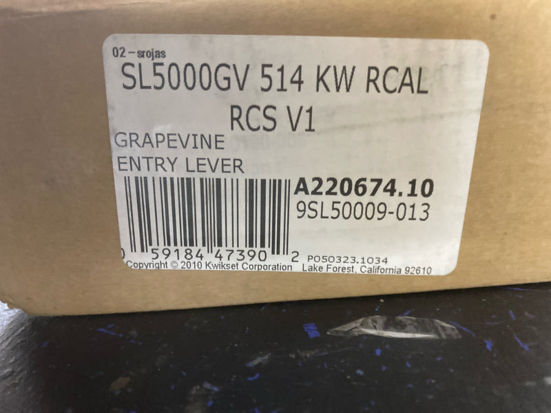 Safelock SL5000GV-514 Grapevine Lever Entry Lock with RCAL Latch and RCS Strike Iron Black Finish