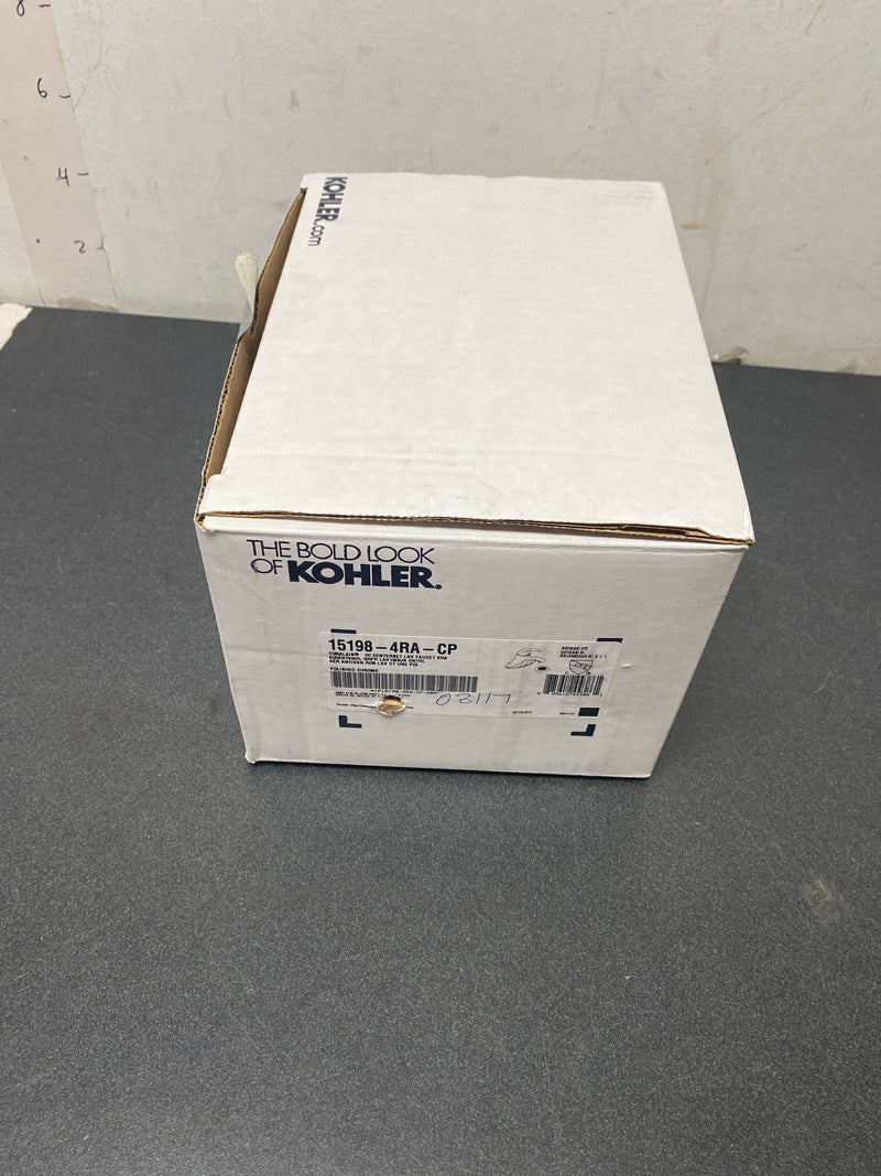 Kohler K-15198-4RA-CP Coralais 0.5 GPM Single Handle Centerset Faucet with Plugged Lift Rod Hole and Grid Drain Assembly - Polished Chrome