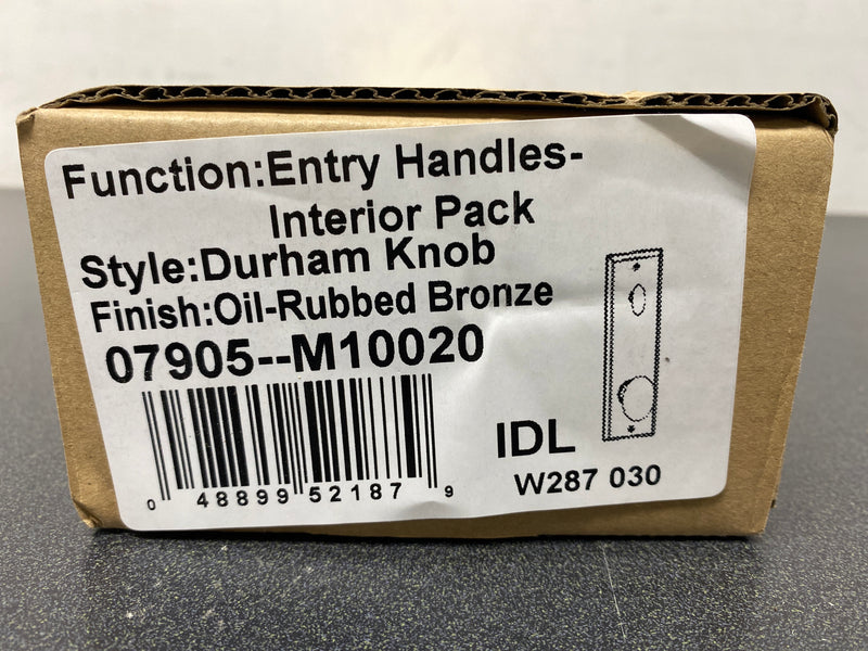 Weslock 07905--M10020 Dummy Interior Pack Featuring a Durham Knob from the Molten Bronze Collection - Oil Rubbed Bronze