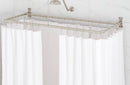 Signature Hardware 466789 60" x 27" Rectangle Brass Shower Rod - Brushed Nickel