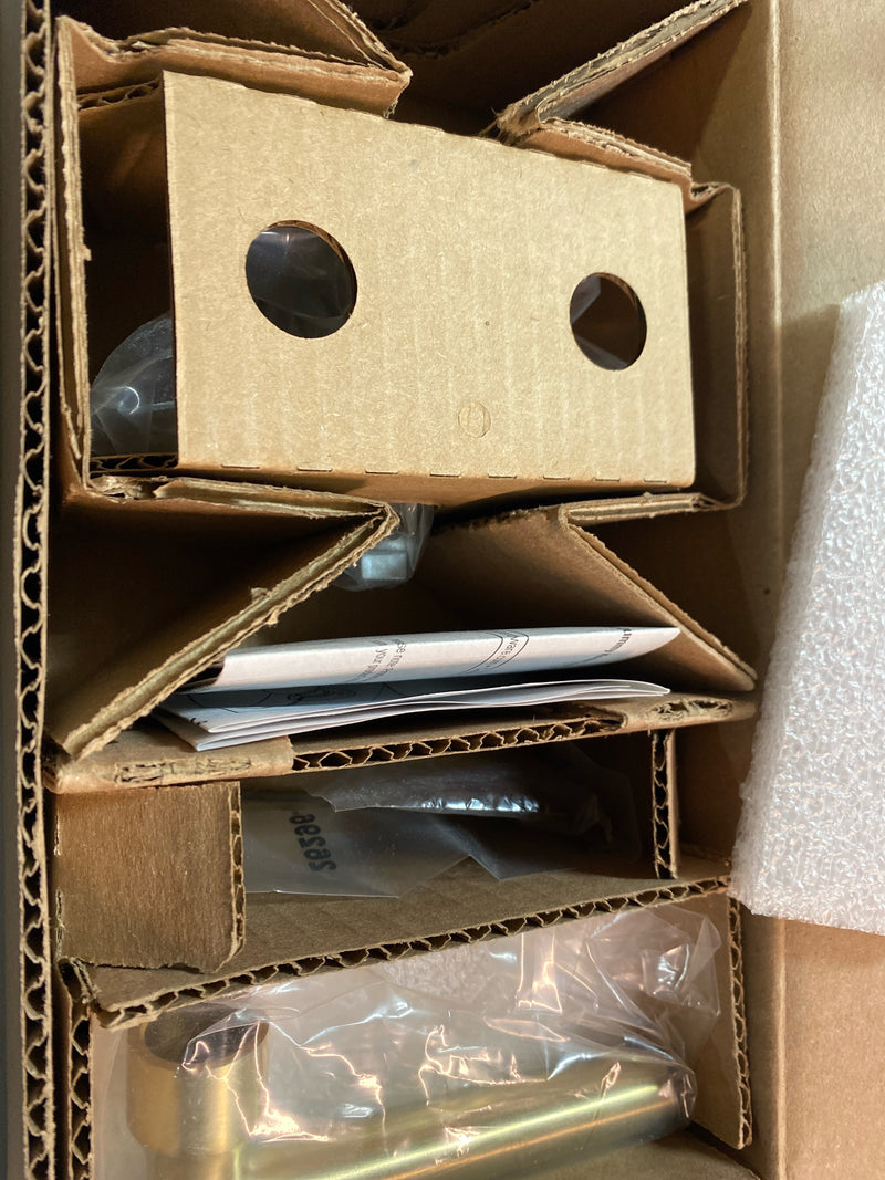 Baldwin FDTUBCSR044 Tube Non-Turning Two-Sided Through-Door Dummy Door Lever Set from the Reserve Collection - Satin Brass