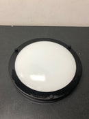 Hampton bay HB1023C-43 Flaxmere 12 in. Matte Black Dimmable Integrated LED Flush Mount Ceiling Light with Frosted White Glass Shade