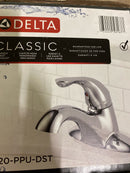 Delta 520-PPU-DST Classic Centerset Bathroom Faucet with Diamond Seal Technology with Plastic Push Pop-Up Drain - Chrome
