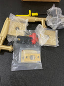 Emtek C5110US4.TAUS4.KNUS4 Knurled T-Bar Passage Door Lever Set with Square Rose and Concealed Screws from the SELECT Brass Collection - Satin Brass