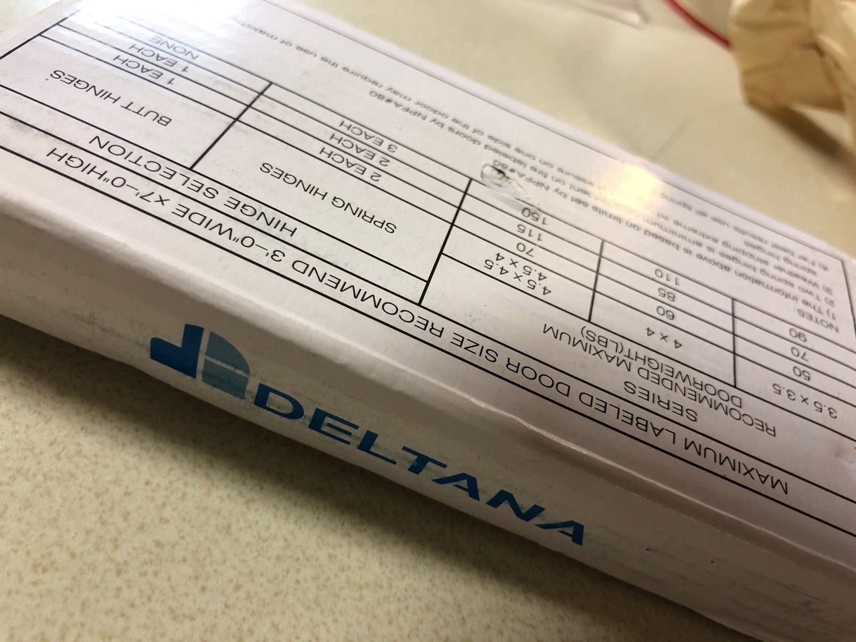 Deltana DSH35R41B 3-1/2" x 3-1/2" Ball Bearing 1/4" Radius Corner Spring Hinge - Single Hinge - Black