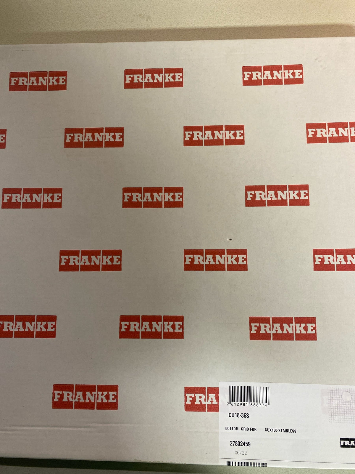 Franke CU18-36S Left Side Bottom Grid for Franke CUX160 Sink - Stainless Steel