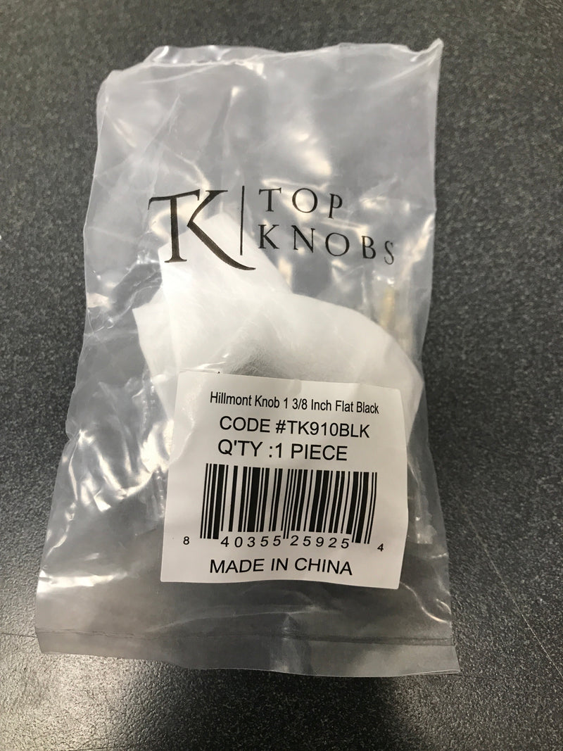 Top Knobs TK910BLK Hillmont 1-3/8 Inch Oval Cabinet Knob from the Lynwood Collection - Flat Black