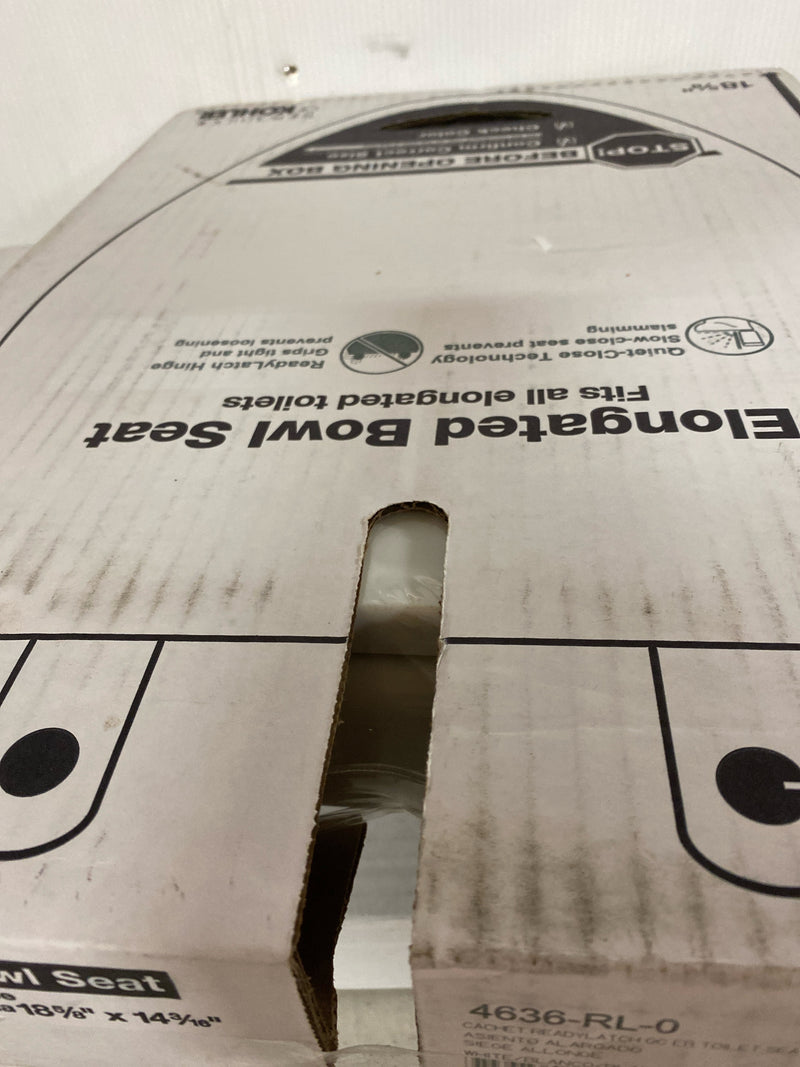 Kohler K-4636-RL-0 Cachet Elongated Closed-Front Toilet Seat with Soft Close and Quick Release - White