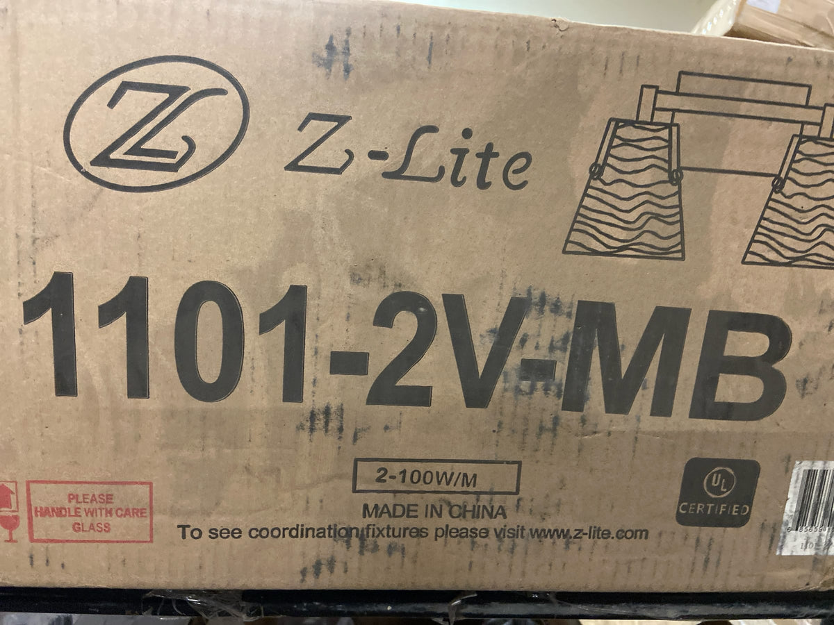 Z-Lite 1101-2V-MB Analia Vanity, 2-Light 200 Total Watts, Matte Black