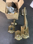 Baldwin 85327050ENTR Bethpage Sectional Single Cylinder Keyed Entry Handleset with 5077 Interior Knob from the Estate Collection - Satin Brass and Black