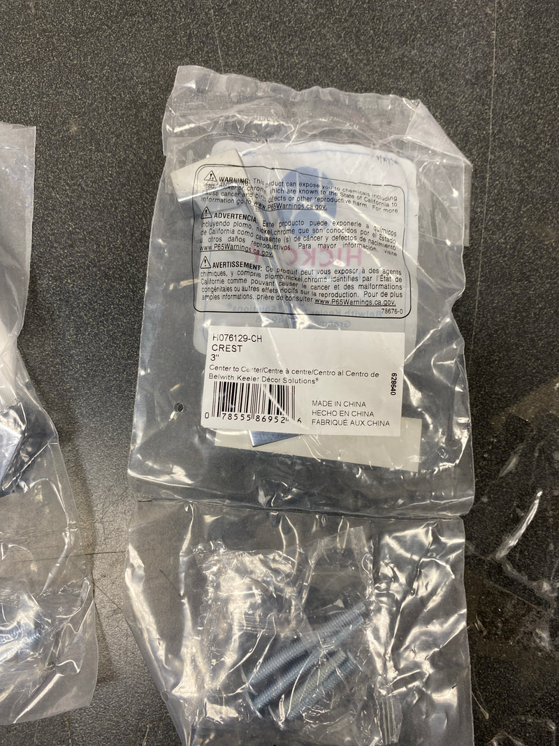 Hickory Hardware H076129-CH Crest 3 Inch Center to Center Handle Cabinet Pull - Chrome