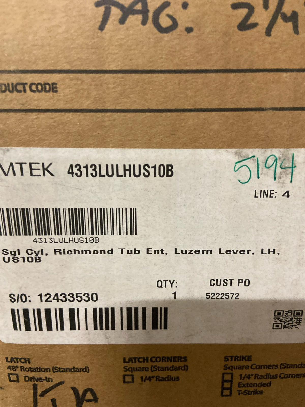 Emtek Oil Rbbd Brnz Handleset, Richmond Tub 4313TUS10BLH Luzern Lever