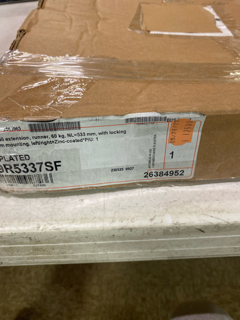 Blum 769R5337SF 18" 135LB Capacity Movento Waste Recycle Slides with Locking Devices - N/A