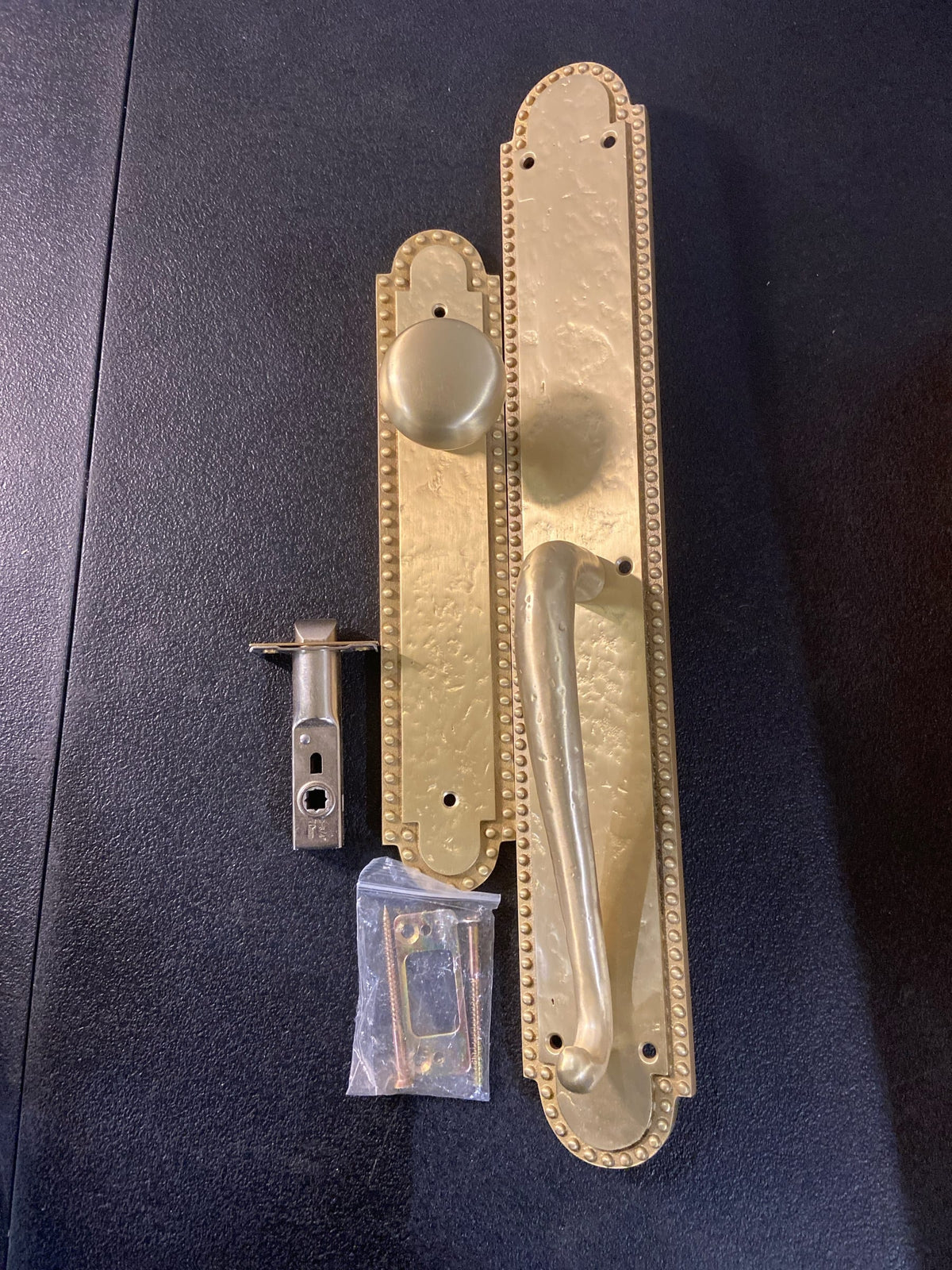 Signature Hardware 441580 Marconi Solid Brass Full Plate Dummy Door Handleset with Interior Knob