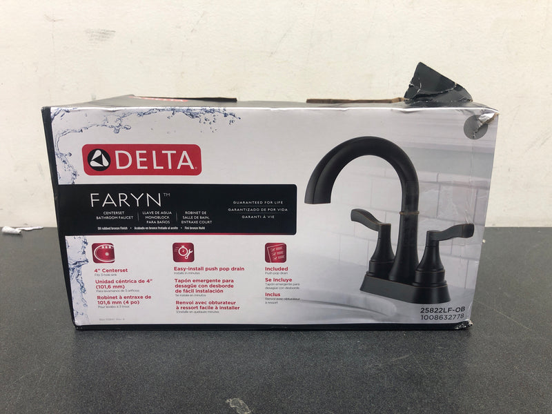 Delta 25822LF-OB Faryn 4 in. Centerset Double-Handle Bathroom Faucet in Oil Rubbed Bronze