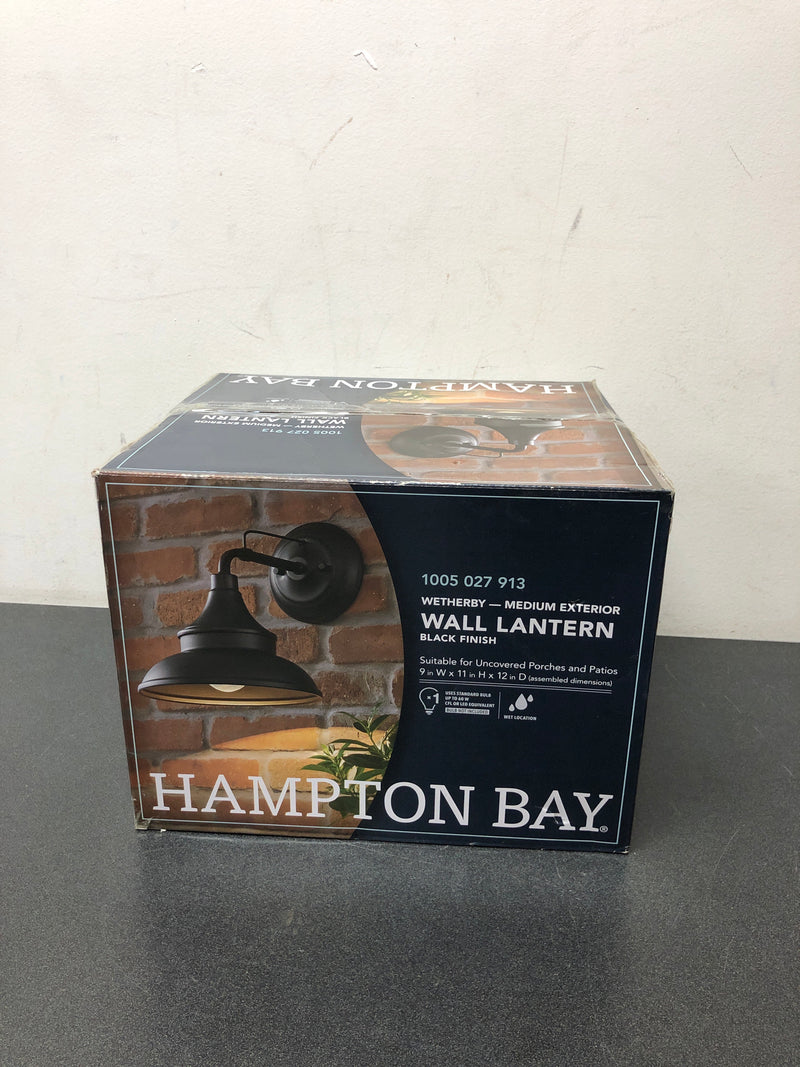 Hampton bay EW10139BK 11 in. Black Barn Outdoor Wall Sconce Light