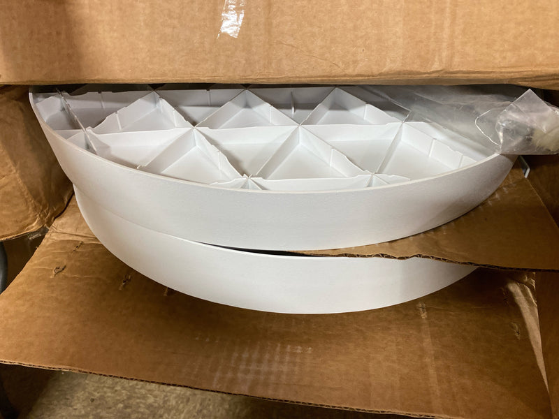 Rev-A-Shelf 7012-20-11-52 RAS Polymer 20 Inch D-Shaped 2 Shelf Lazy Susan Set with Adjustable 24-31 Inch Shaft - White