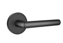 EMTEK Disk Rosette Passage Set with Matching Finish Stuttgart Lever - Choice of Left/Right Handing and 7 Finishes - 5109STULHUS19 - Left Handed (LH) - Flat Black (US19)
