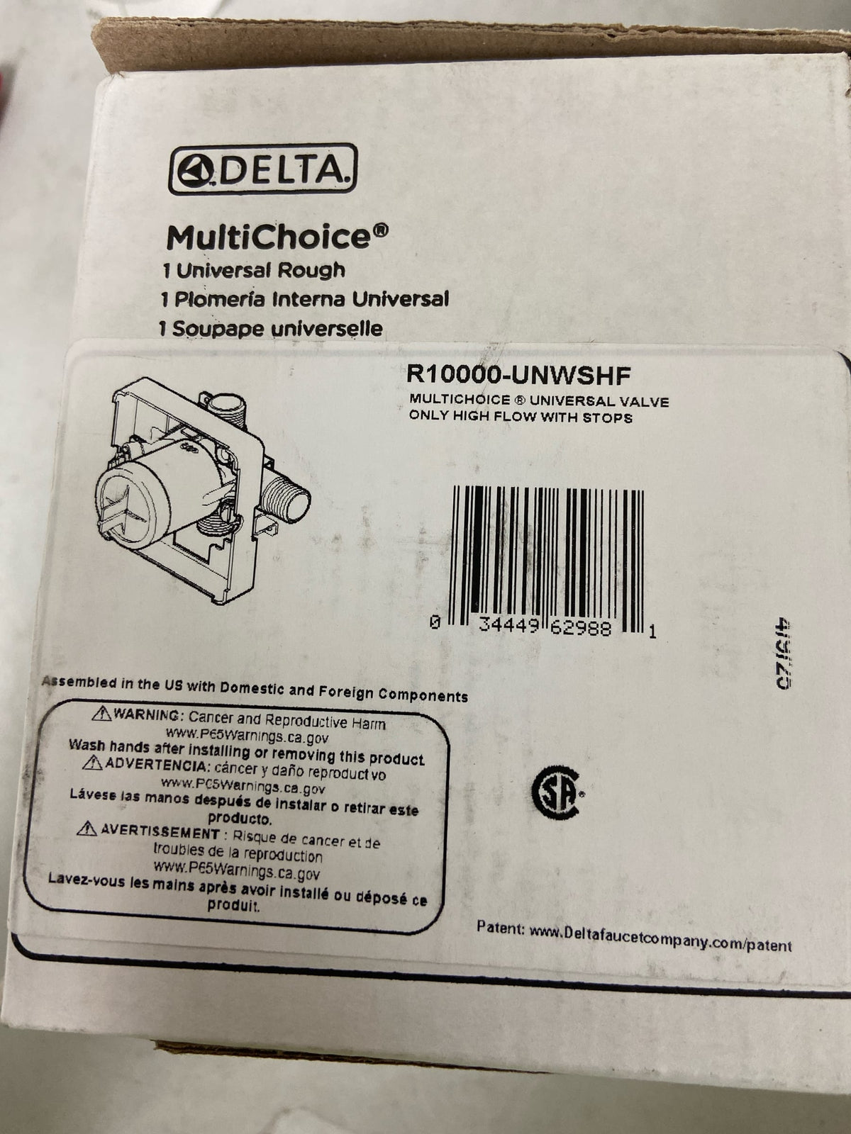 Delta MultiChoice Universal High-Flow Rough- Shower Only- Universal Inlets/Outlets